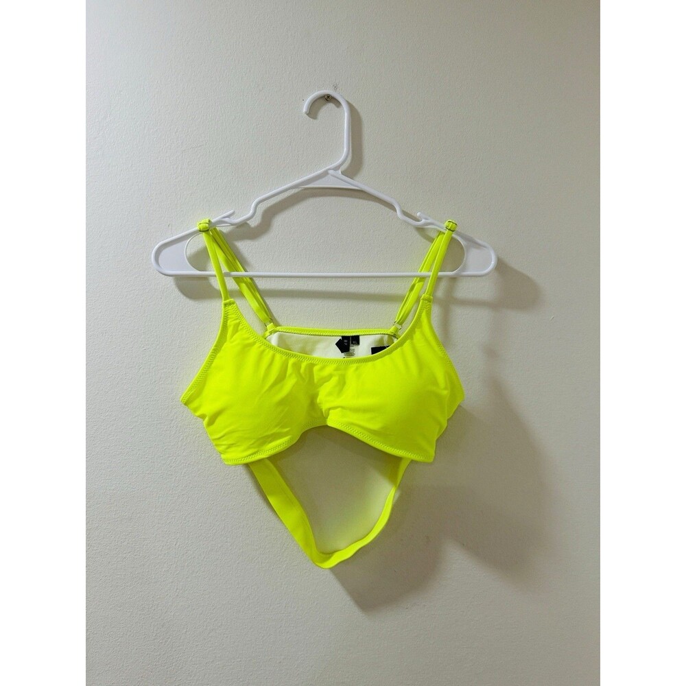 Be Wicked Neon Yellow Bikini Top - Size XL - Nylon Lycra Blend